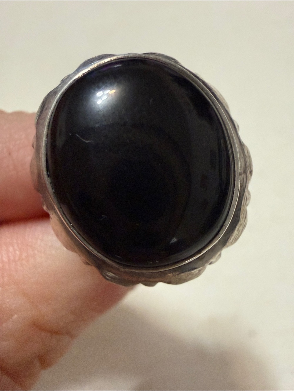 Gorgeous Sterling Silver 925 Black Onyx Oval Ring Size 6 - Picture 11 of 14